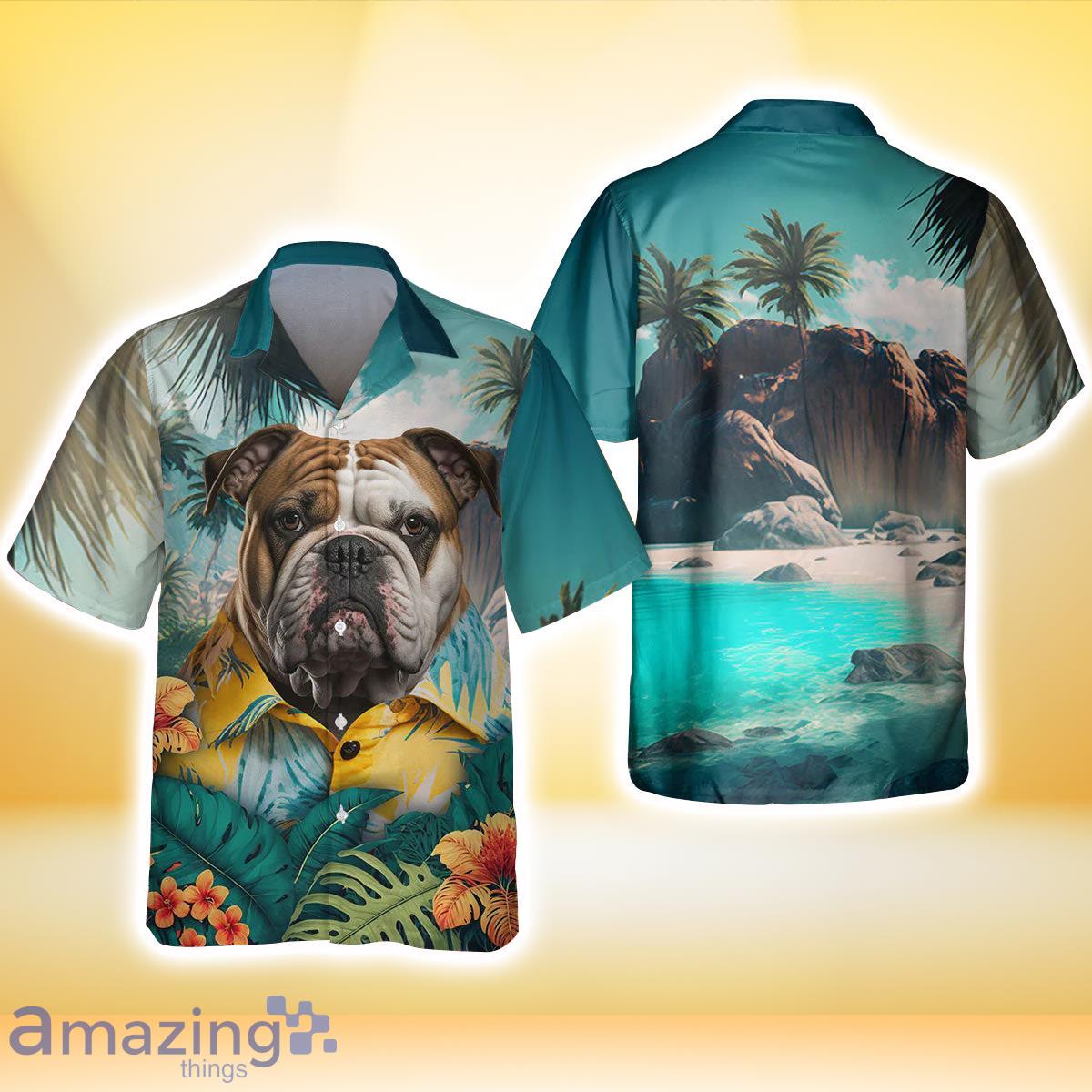 Bulldog All Print 3D Hawaiian Shirt For Men Women image Bulldog All Print 3D Hawaiian Shirt For Men Women Product Photo 3