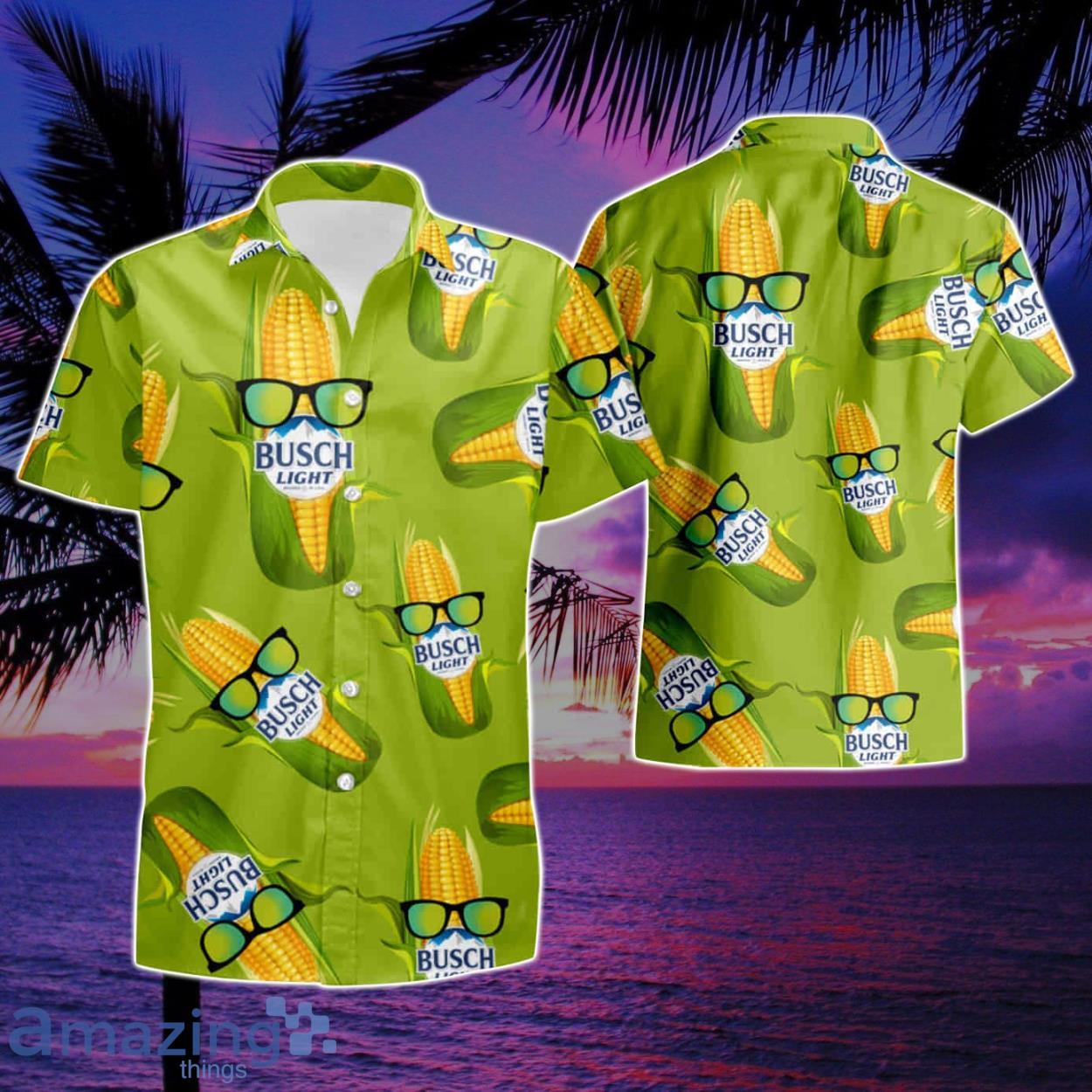 Busch Light Corn Temp 2023 Summer Beach Hawaiian Shirt And Short Product Photo 1