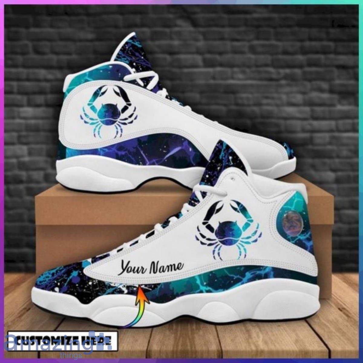 Cancer Dark Galaxy Air Jordan 13 Custom Name Sneakers Best Gift