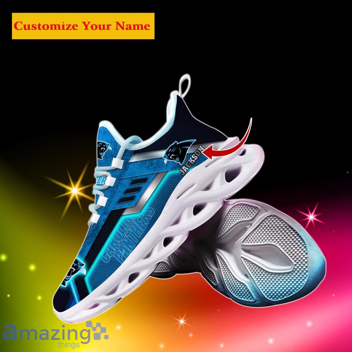 Carolina Panthers NFL Custom Name Max Soul Shoes Impressive Gift For Men Women Fans image Carolina Panthers NFL Custom Name Max Soul Shoes Impressive Gift For Men Women Fans Product Photo 2