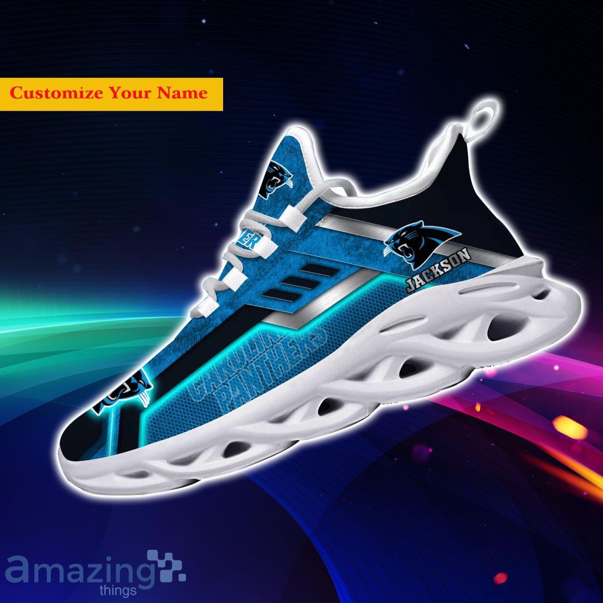 Carolina Panthers NFL Custom Name Max Soul Shoes Impressive Gift For Men Women Fans image Carolina Panthers NFL Custom Name Max Soul Shoes Impressive Gift For Men Women Fans Product Photo 3