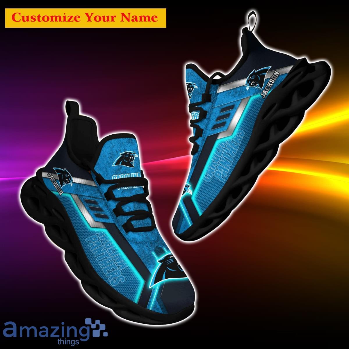 Carolina Panthers NFL Custom Name Max Soul Shoes Impressive Gift For Men Women Fans image Carolina Panthers NFL Custom Name Max Soul Shoes Impressive Gift For Men Women Fans Product Photo 5