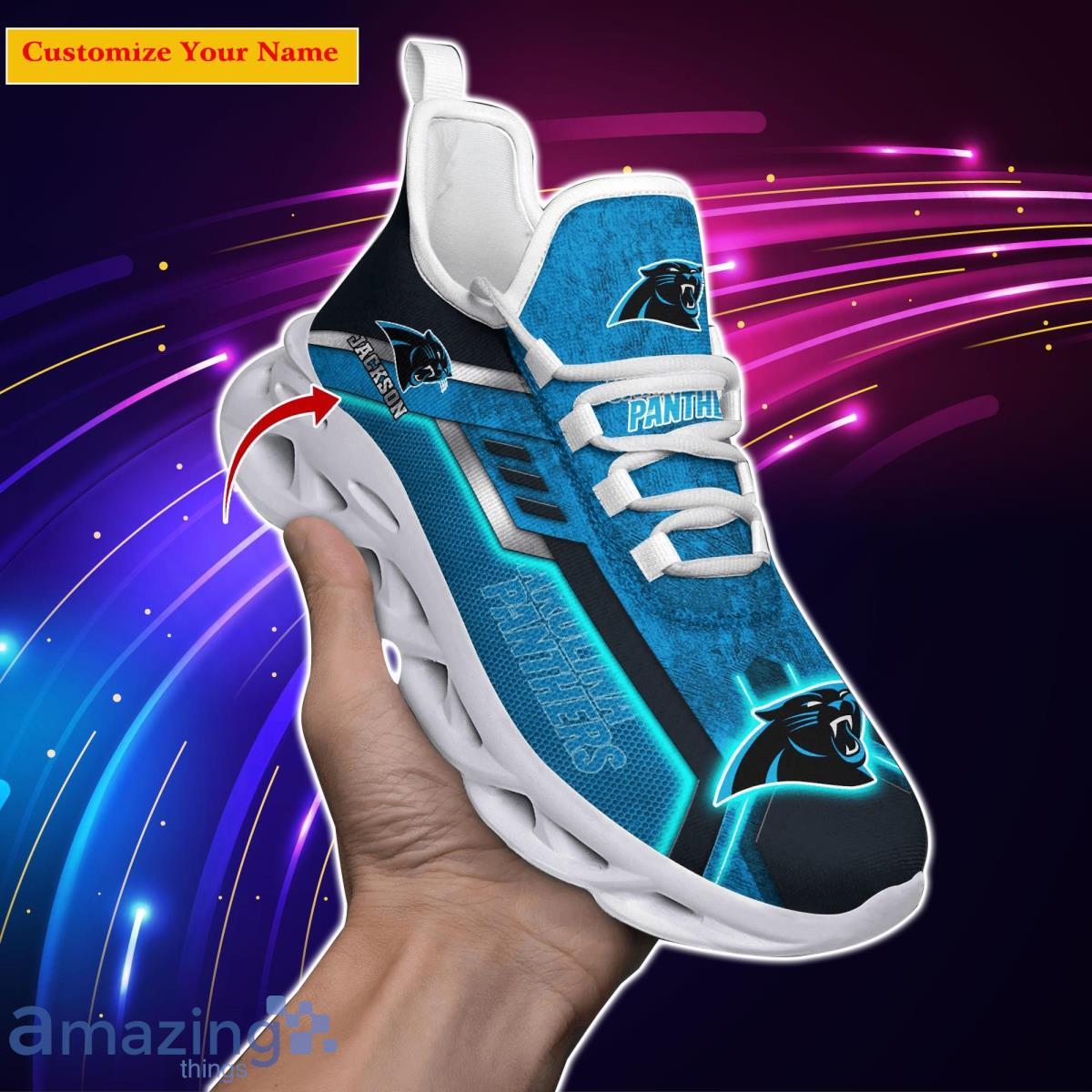 Carolina Panthers NFL Custom Name Max Soul Shoes Impressive Gift For Men Women Fans Product Photo 1 Carolina Panthers NFL Custom Name Max Soul Shoes Impressive Gift For Men Women Fans Product Photo 1