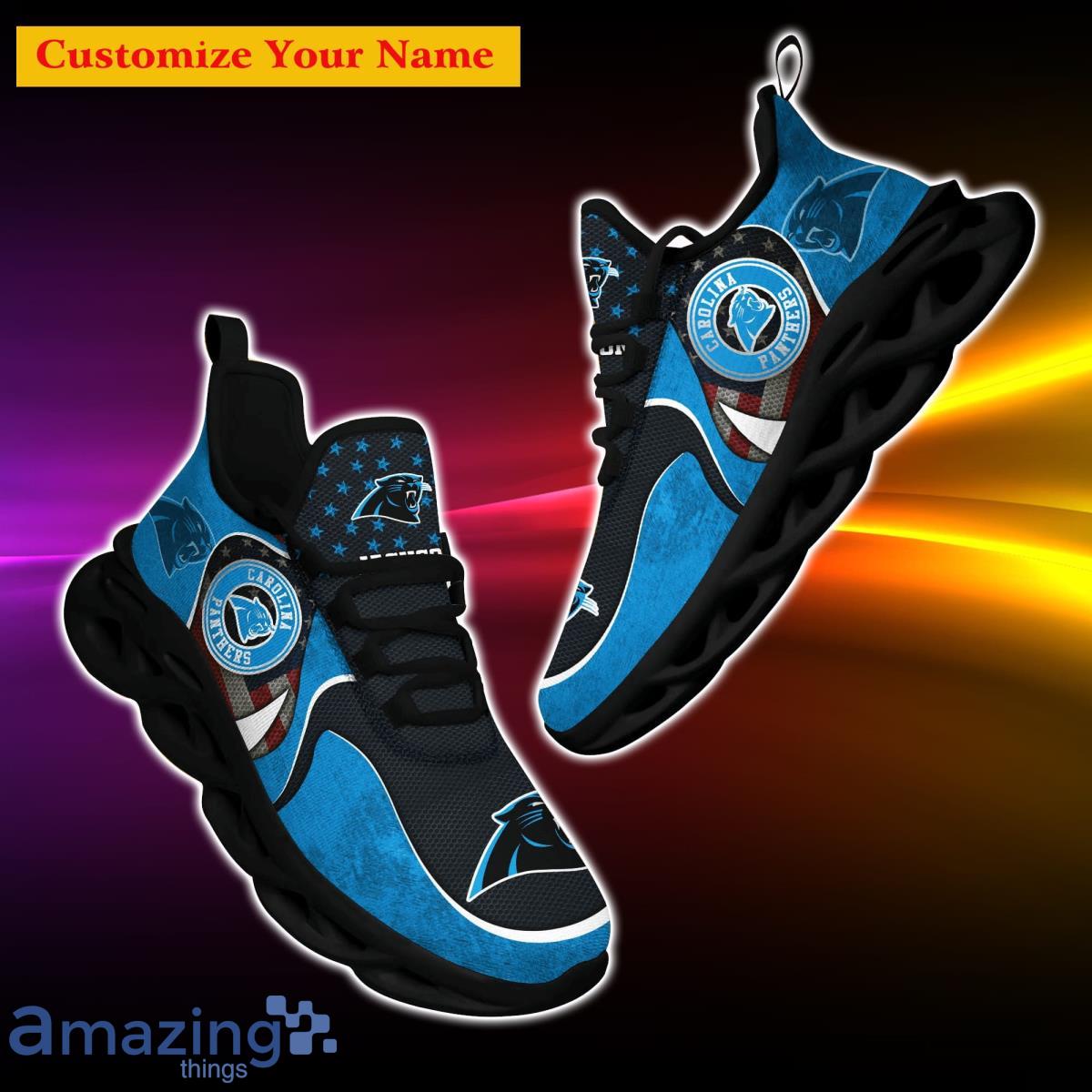 Carolina Panthers NFL Custom Name Max Soul Shoes Great Gift For