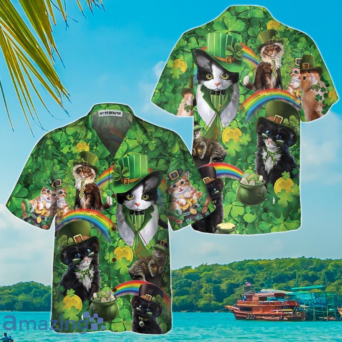 Cats Saint Patricks Day Hawaiian Shirt Best Gift For Men And Women Product Photo 1