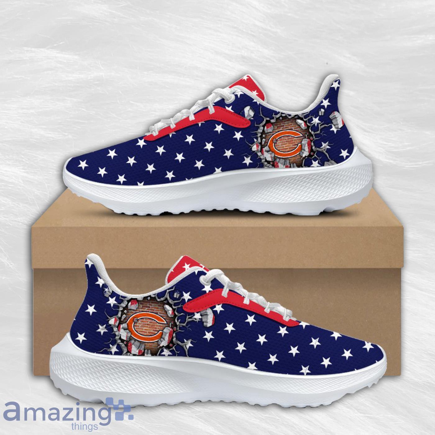 Chicago Bears American Flag Air Mesh Running Shoes Best Gift For Team Sport Fans Product Photo 1