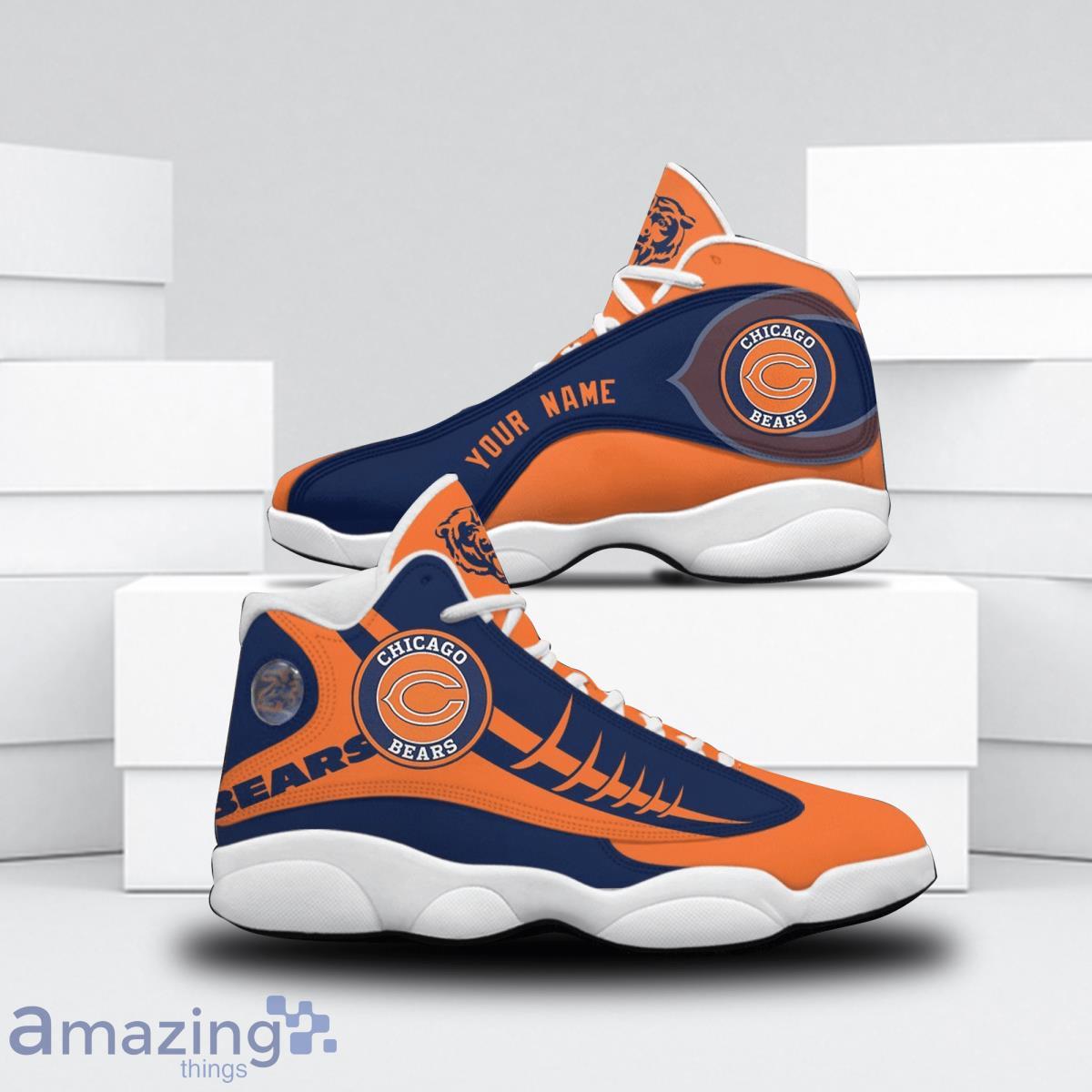 Chicago Bears Football Team Custom Name Air Jordan 13 Sneakers For Sport  Fans