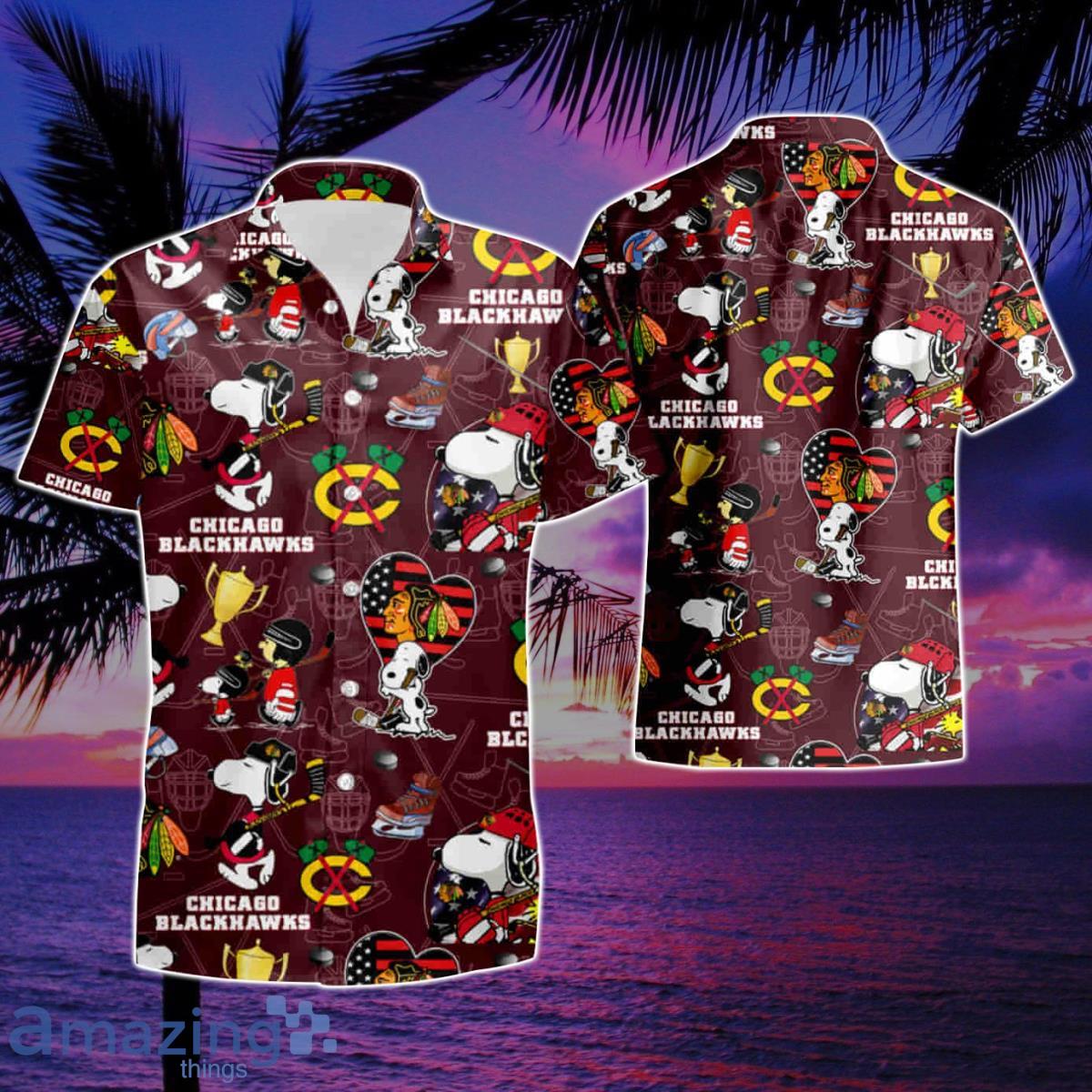 Chicago Blackhawks Snoopy Summer Beach Hawaiian Shirt And Short Product Photo 1