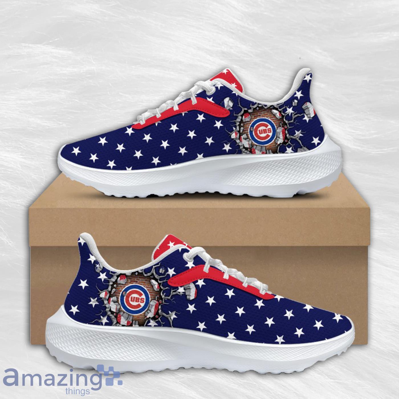 Chicago Cubs American Flag Air Mesh Running Shoes Special Gift For Men And Women Fans Product Photo 1