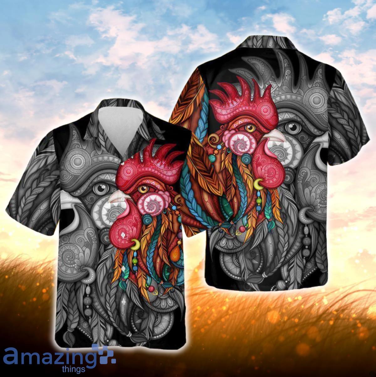 Chicken Black And Color Hawaiian Shirt For Men Women Product Photo 1