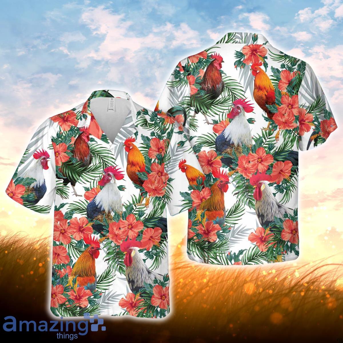 Chicken Hawaiian Flowers Hawaiian Shirt For Men Women Product Photo 1