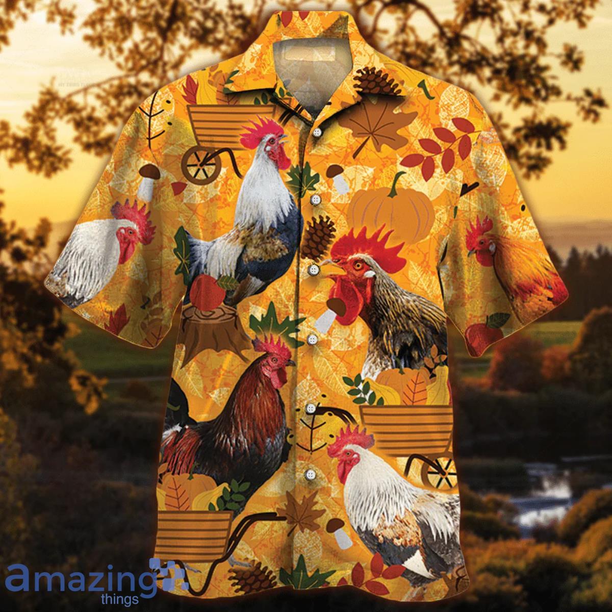 Chicken Orange Nature Autumn Hawaiian Shirt For Men And Women Product Photo 1