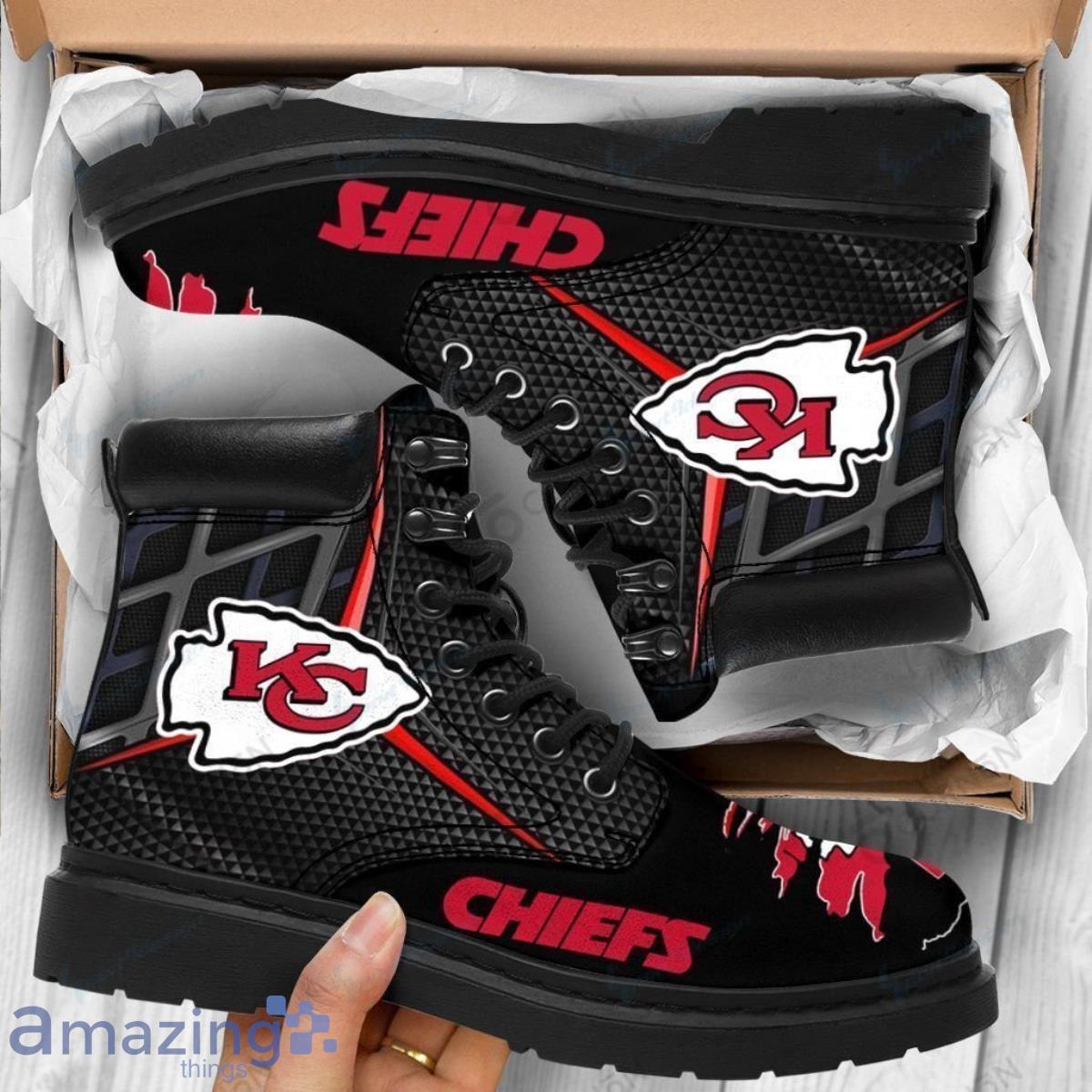 Chiefs Football Team Leather Boots For Men Women Best Gift For Fans Product Photo 1