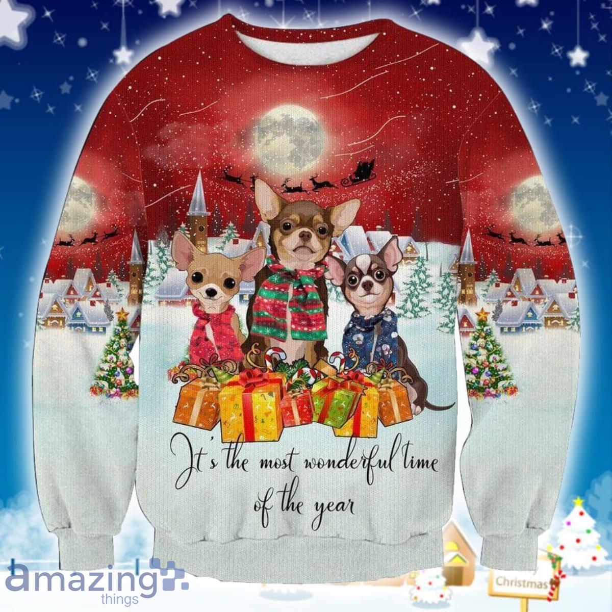 Chihuahua 3D Sweater Ugly Christmas Sweater Gift For Men Women Product Photo 1