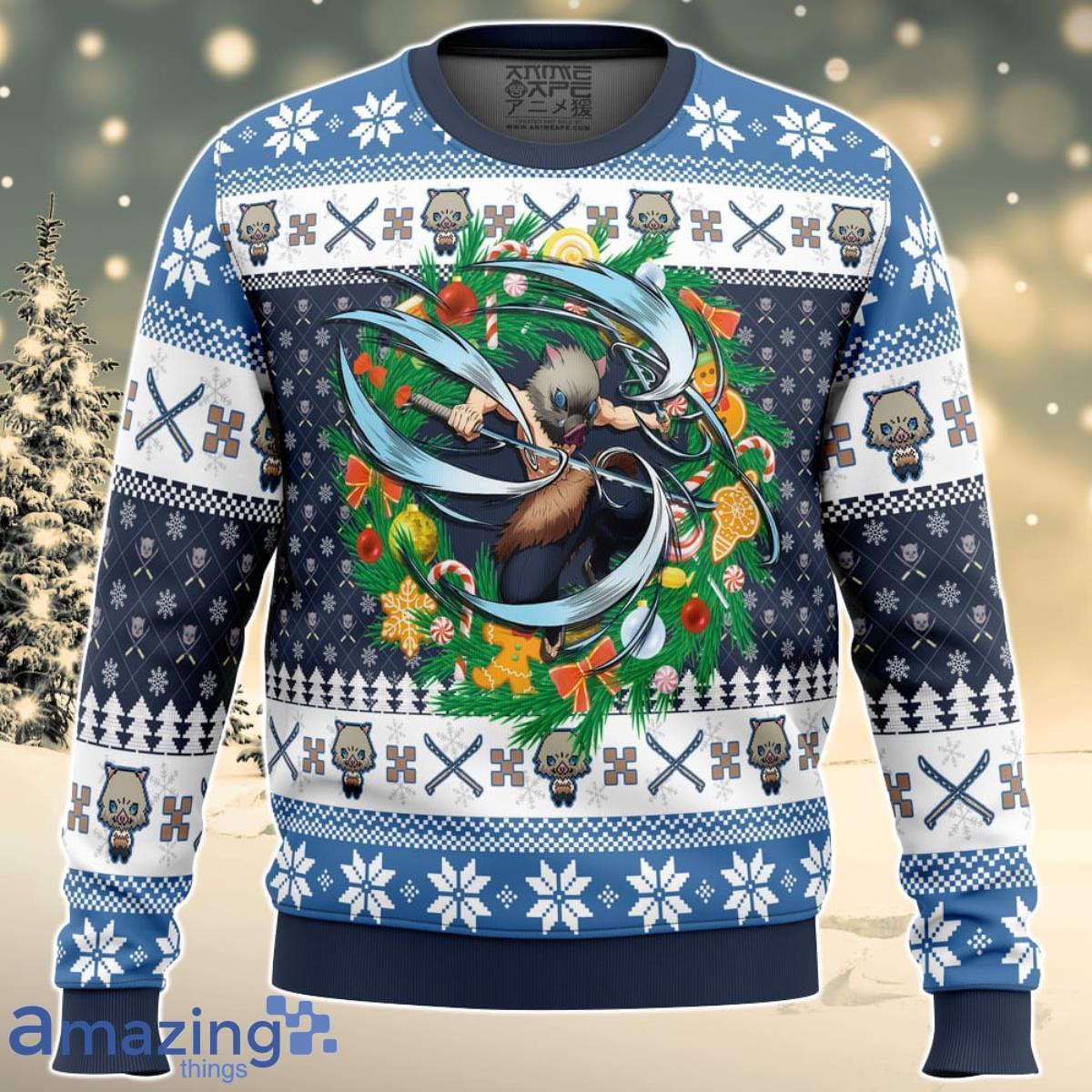 Christmas Hashibira Inosuke Demon Slayer Ugly Christmas Sweater Best Gift For Men And Women Product Photo 1