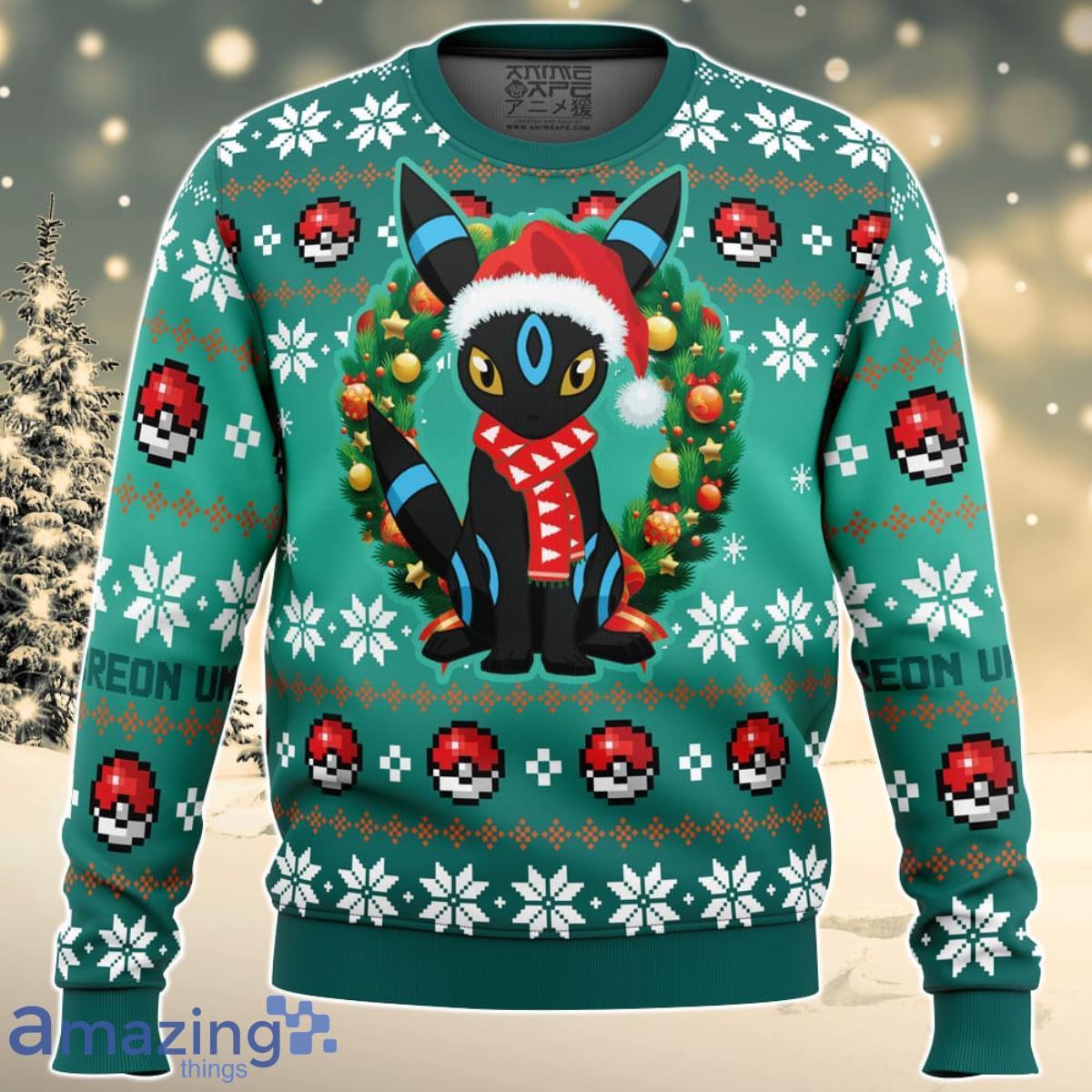 Christmas Umbreon Pokemon Ugly Christmas Sweater For Men And Women Product Photo 1