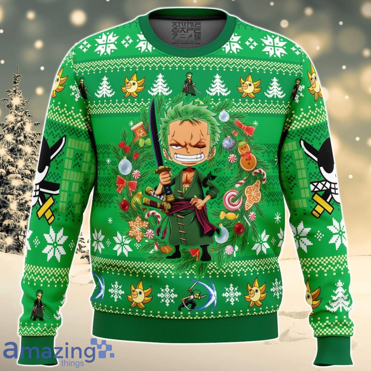 Christmas Zoro One Piece Ugly Christmas Sweater For Men And Women Product Photo 1