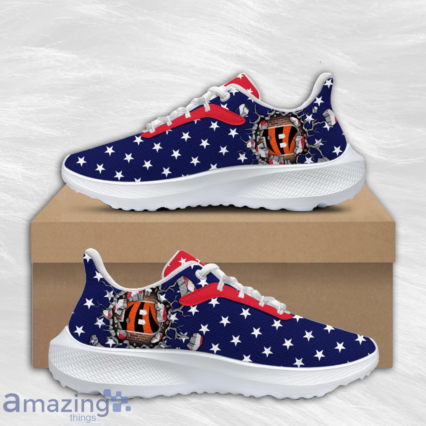 Cincinnati Bengals American Flag Air Mesh Running Shoes Best Gift For Men And Women Fans Product Photo 1
