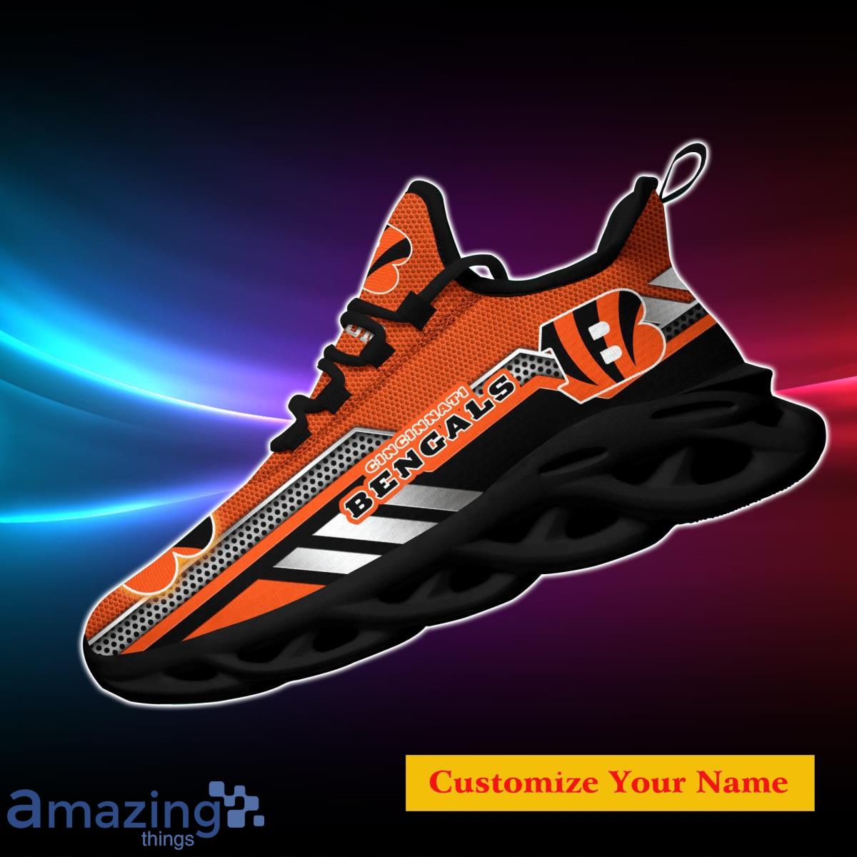 Cincinnati Bengals NFL Custom Name Angle Wings Max Soul Shoes For