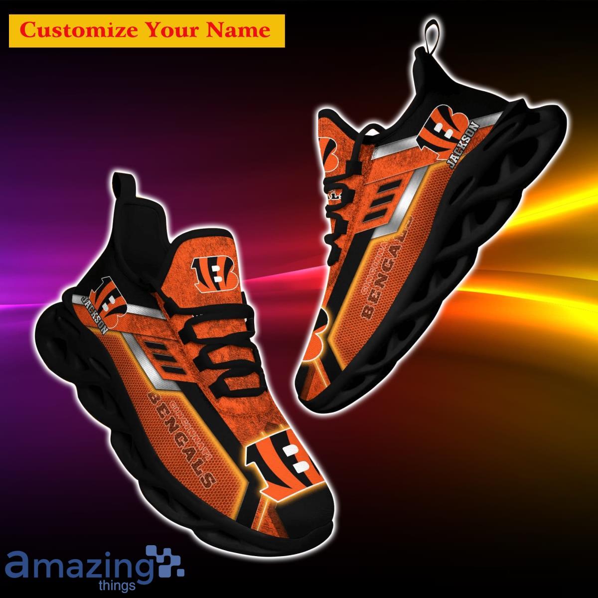 Cincinnati Bengals NFL Custom Name Max Soul Shoes Impressive Gift For Men  Women Fans