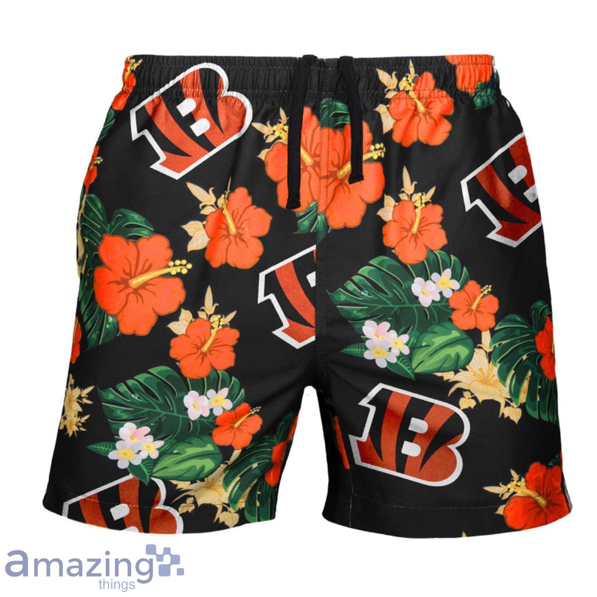 Cincinnati Bengals NFL Floral Hawaiian Shorts For Summer Beach Product Photo 1