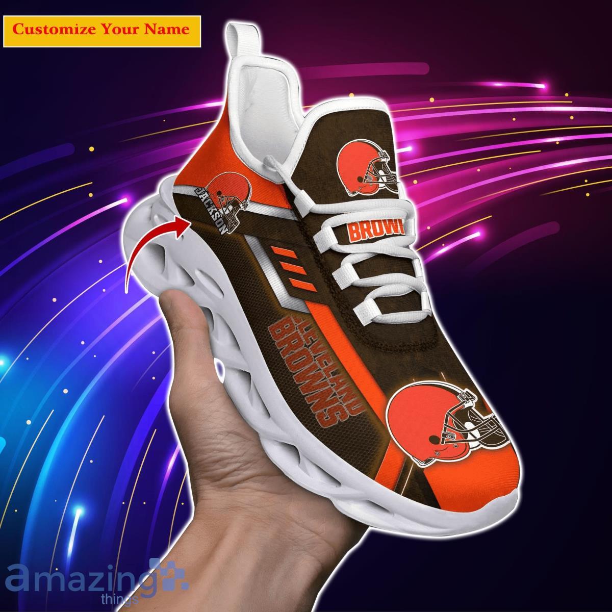 Cleveland Browns NFL Custom Name Max Soul Shoes Impressive Gift