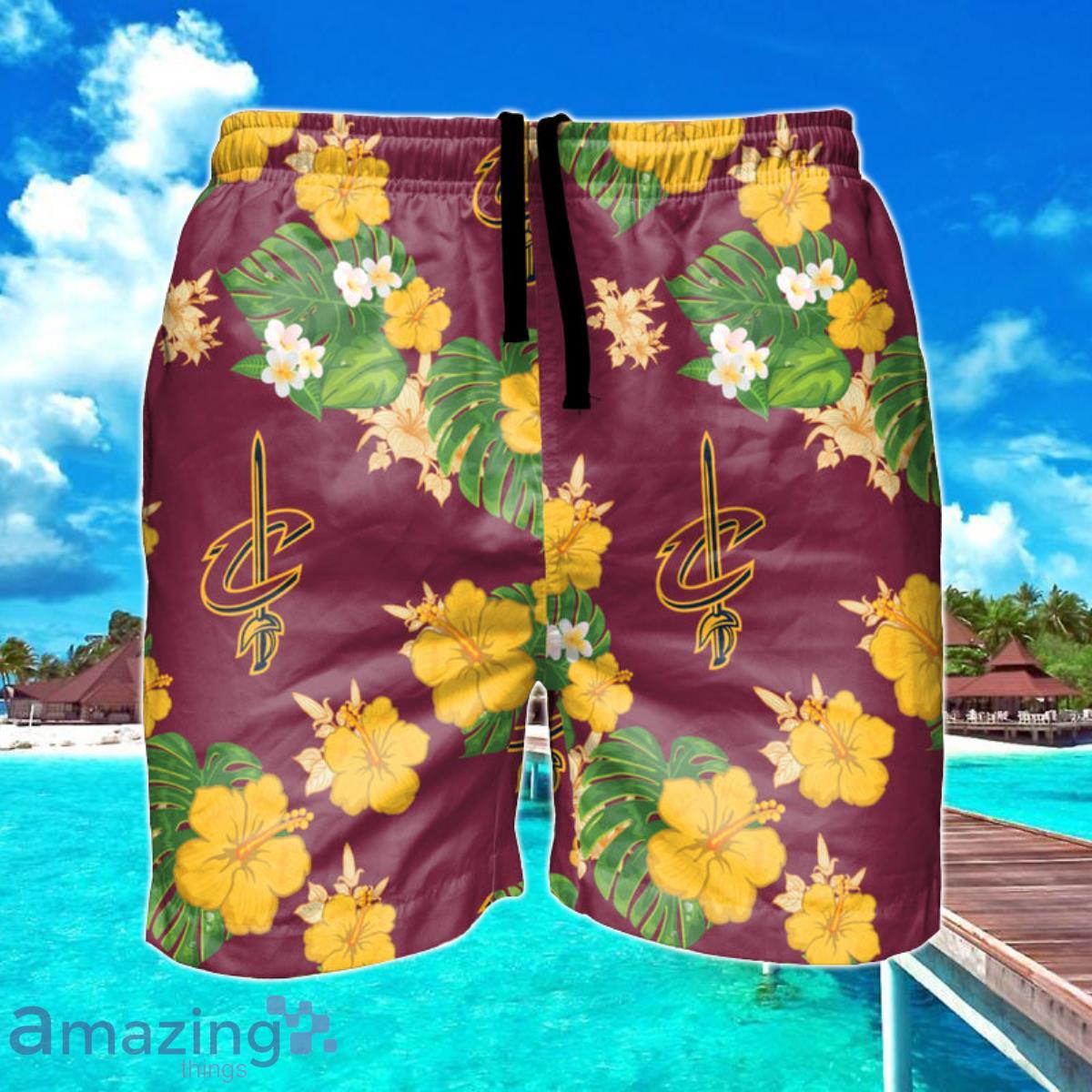 Cleveland Cavaliers NBA Floral Hawaiian Shorts For Summer Beach Product Photo 1