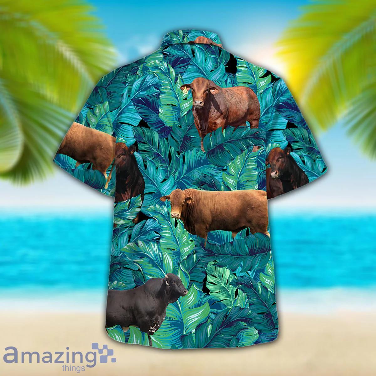 Cow Tropical Hawaiian Palm Leaves Hawaiian Shirt For Men And Women image Cow Tropical Hawaiian Palm Leaves Hawaiian Shirt For Men And Women Product Photo 2