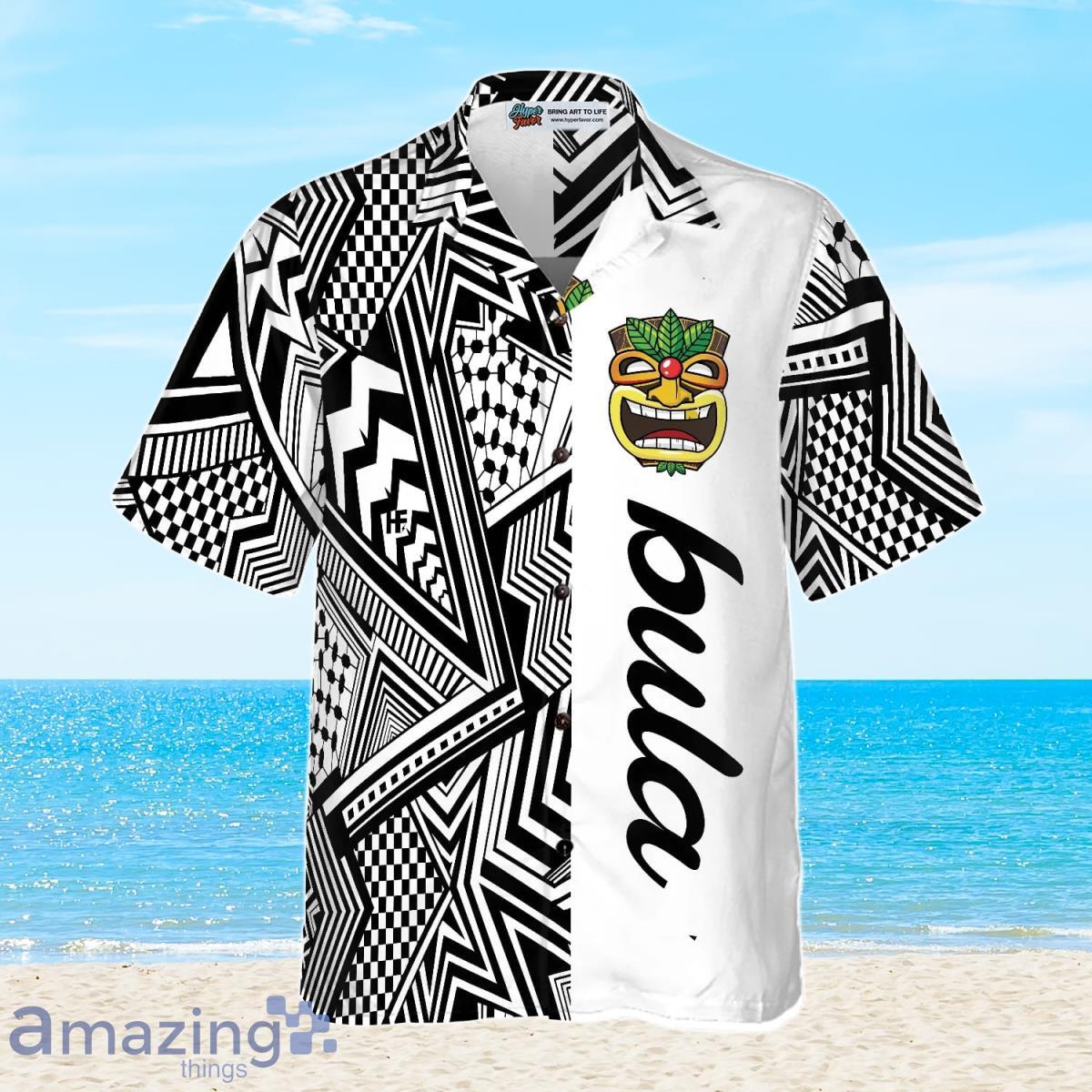 Customized Black And White Modern Pattern Bula Hawaiian Shirt Best Gift For  Men And Women