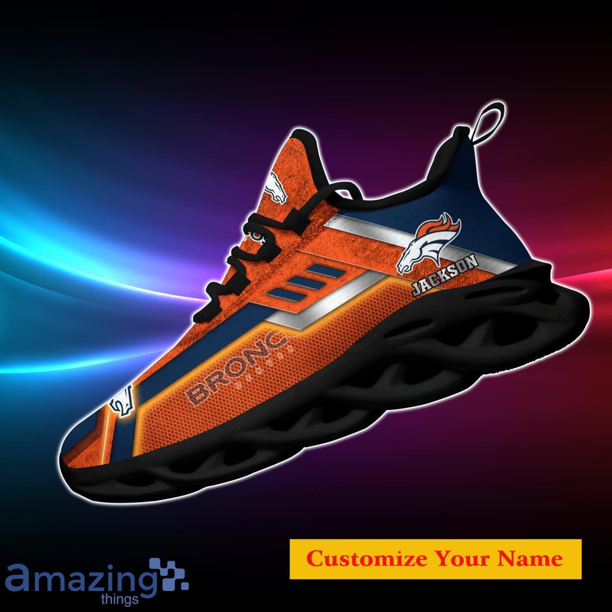 Denver Broncos Personalized Name NFL Max Soul Shoes Men And Women For Fans