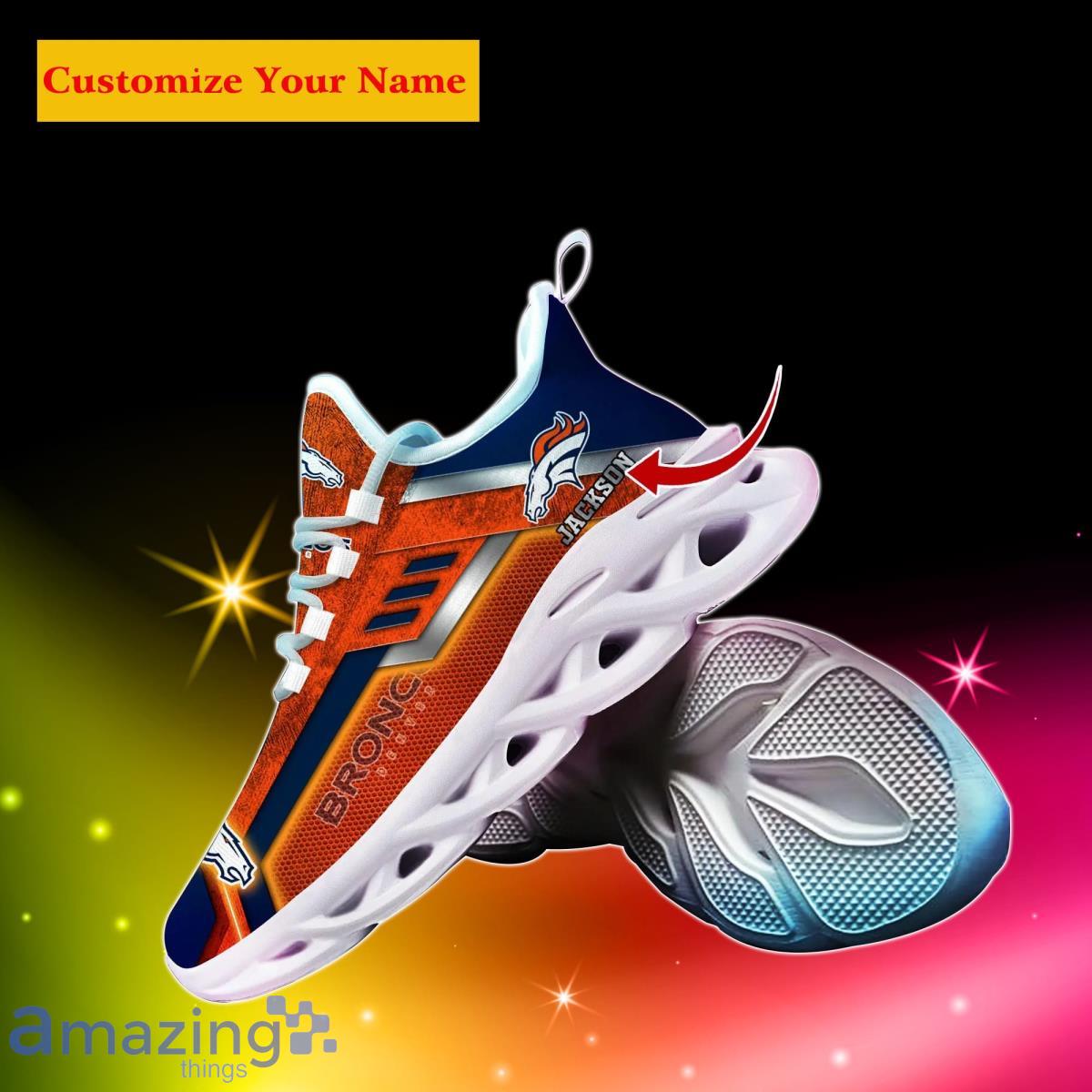 Denver Broncos NFL Custom Name Max Soul Shoes Special Gift For Men Women  Fans