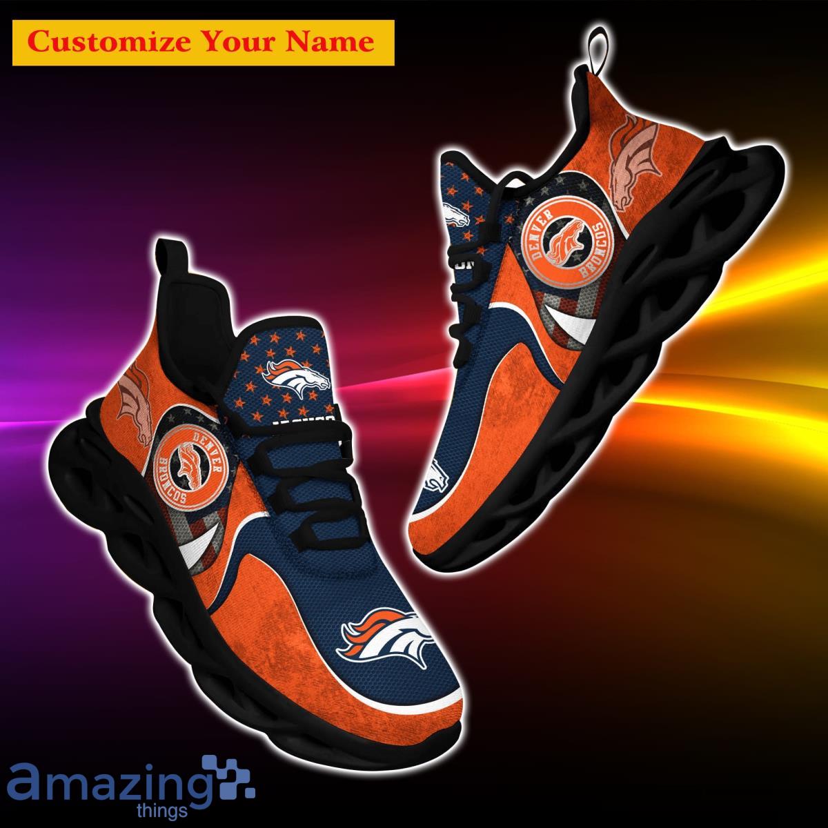 Denver Broncos Personalized Name NFL Max Soul Shoes Men And Women For Fans