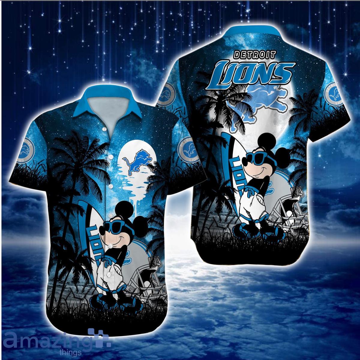 NFL Detroit Lions Blue Silver Hawaiian Shirt Aloha Shirt - FavoJewelry in  2023