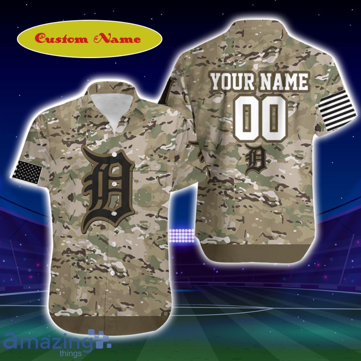 Detroit Tigers Camouflage Veteran 3d Personalized Hawaiian Shirt in 2023