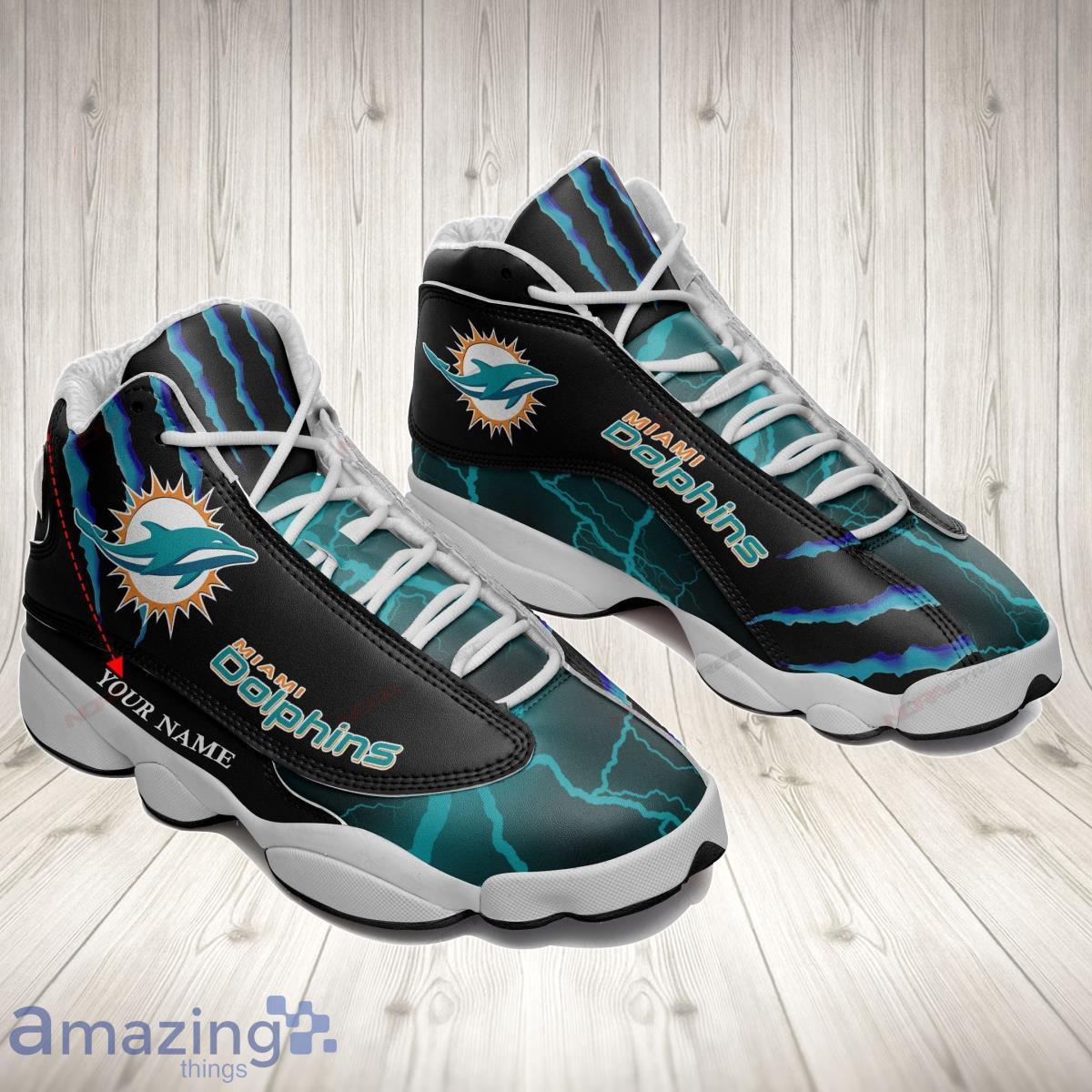 Miami dolphins personalized tennis air jordan 13 for fan shoes sport  sneakers