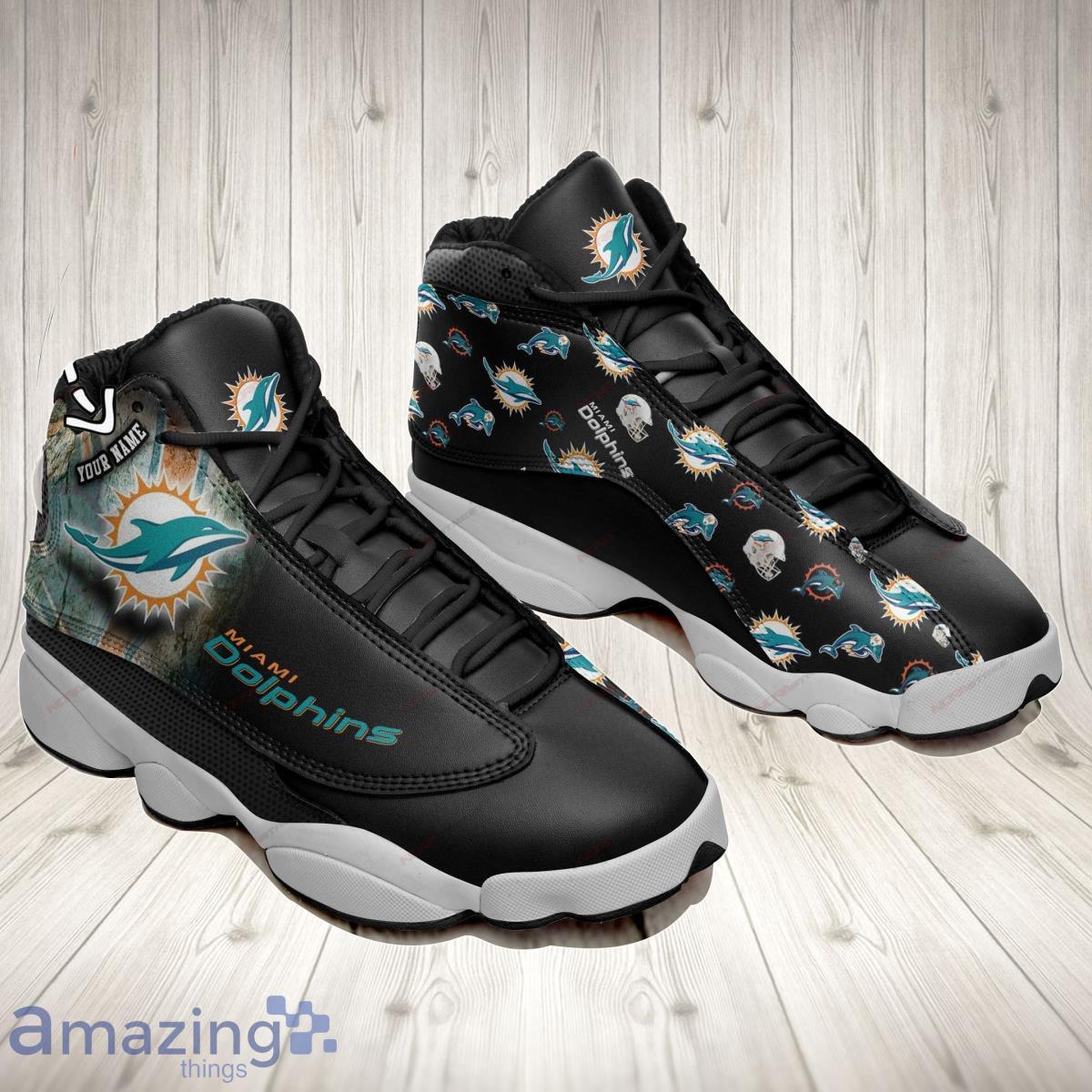 Dolphins Football Team Air Jordan 13 Custom Name Sneakers Best Gift For Fans Product Photo 1