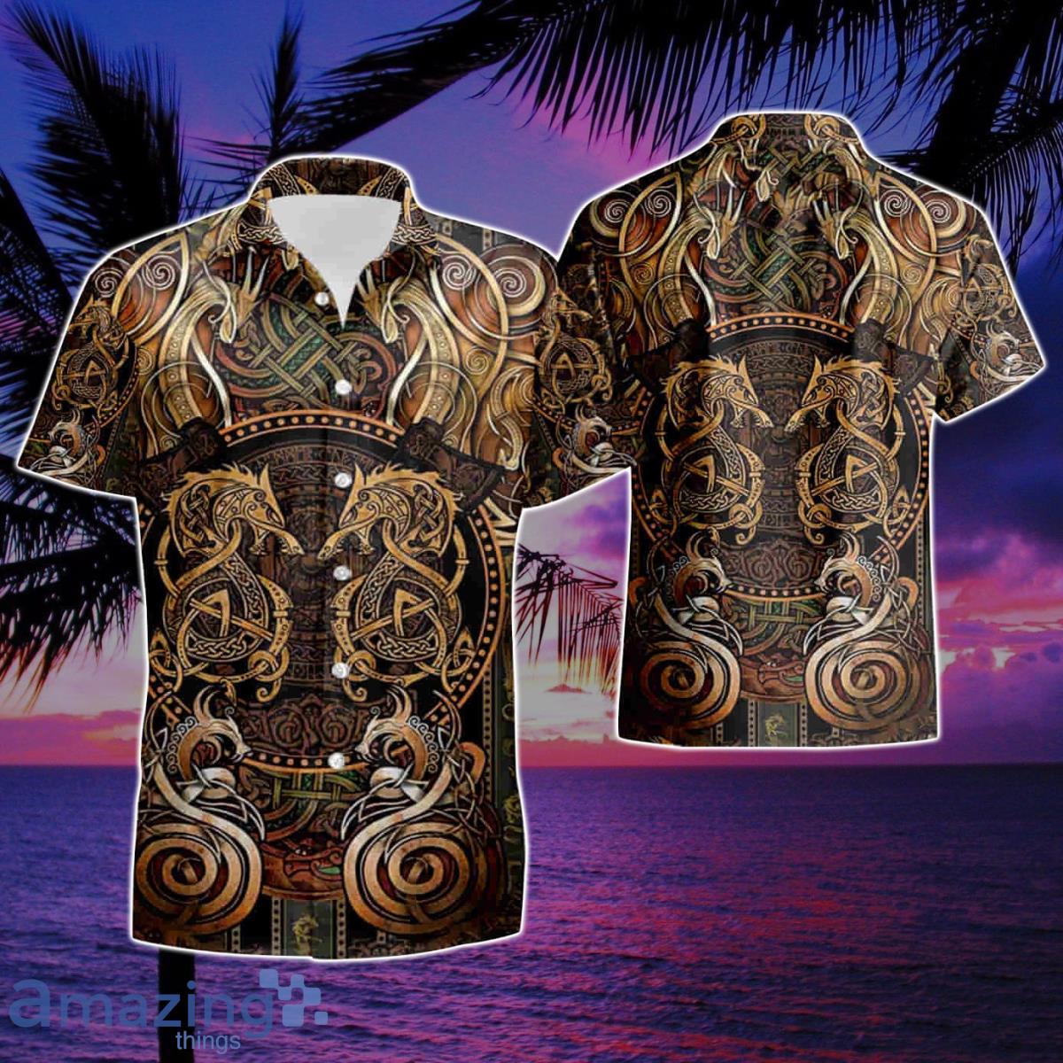 Dragon Iron Pattern Brown Unisex Summer Hawaiian Shirt And Short Product Photo 1