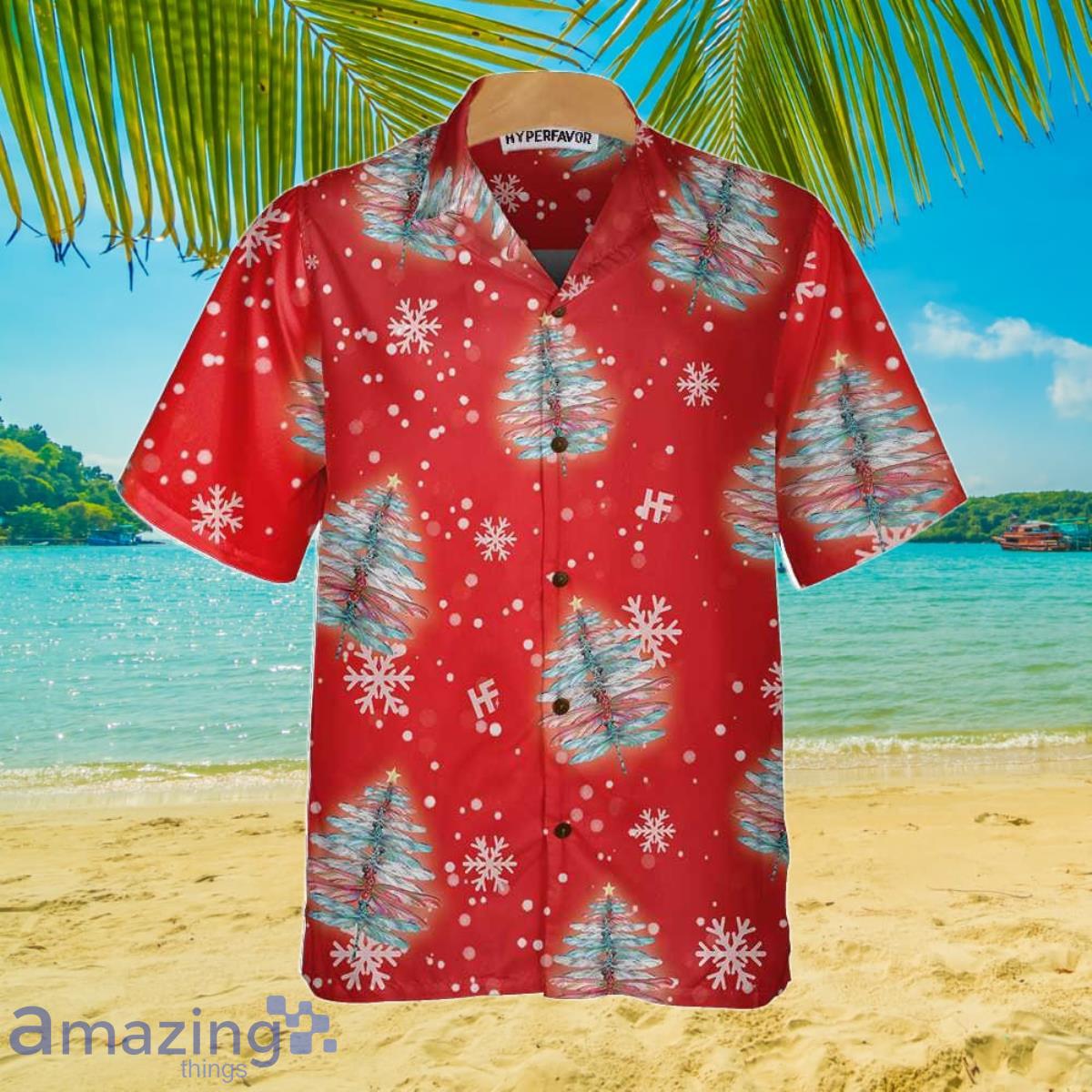 Dragonfly Shaped Christmas Tree Hawaiian Shirt Best Gift For Men And Women Product Photo 1