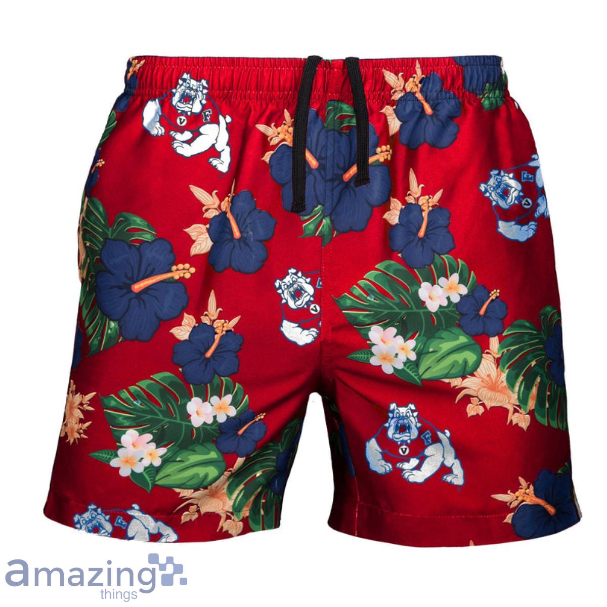 Fresno State Bulldogs NCAA Floral Hawaiian Shorts For Summer Beach Product Photo 1