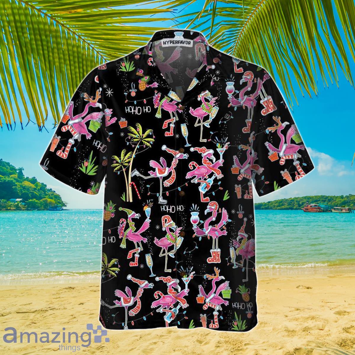 Funny Christmas Flamingo Hawaiian Shirt Best Xmas Gift For Men And Women image Funny Christmas Flamingo Hawaiian Shirt Best Xmas Gift For Men And Women Product Photo 3