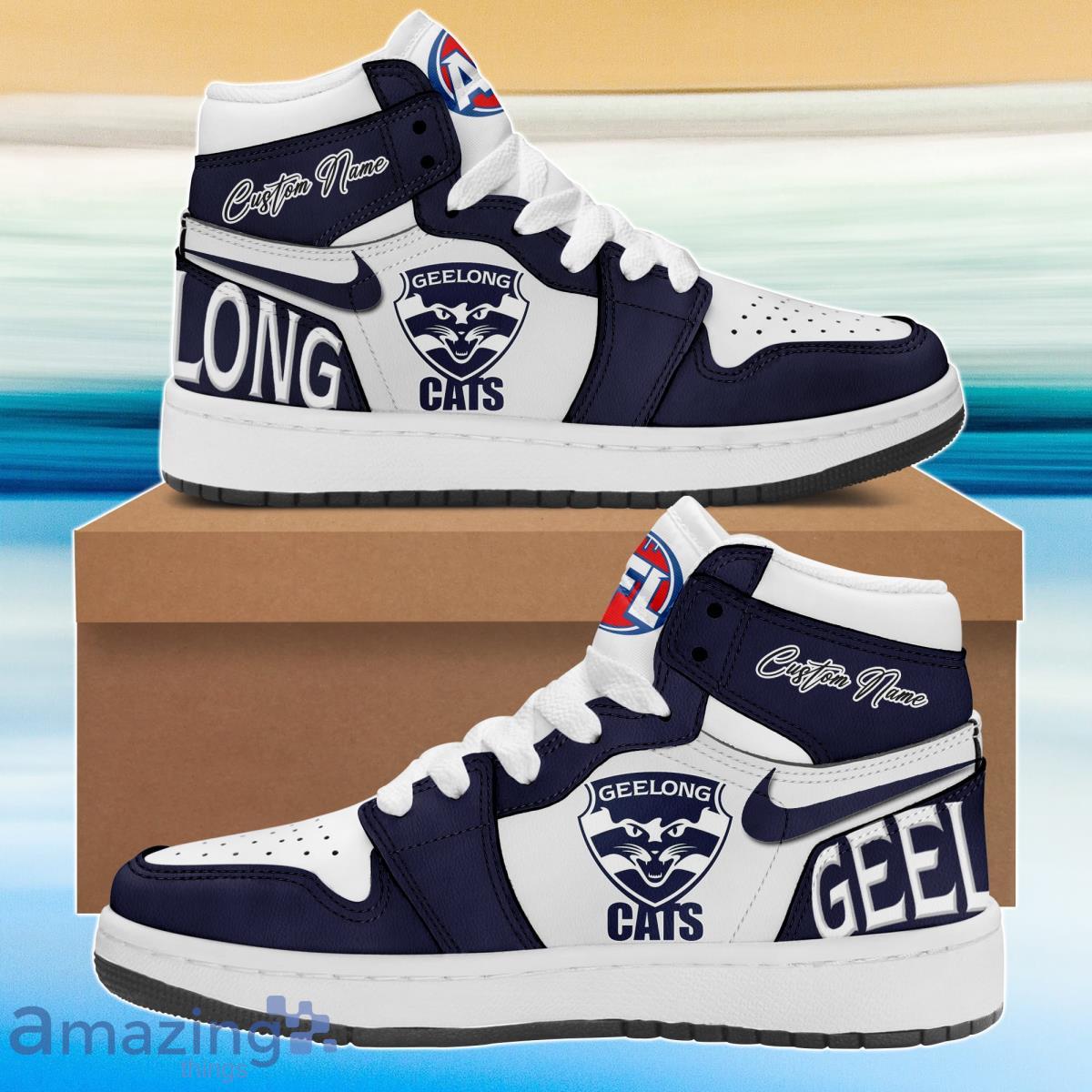 Geelong Cats Air Jordan Hightop Sneakers Custom Name Product Photo 1