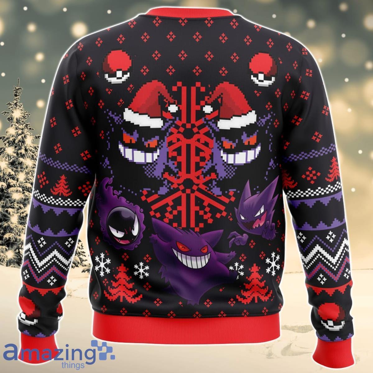 Ghosts Gengar Ghastly Pokemon Ugly Christmas Sweater For Men And Women Product Photo 2