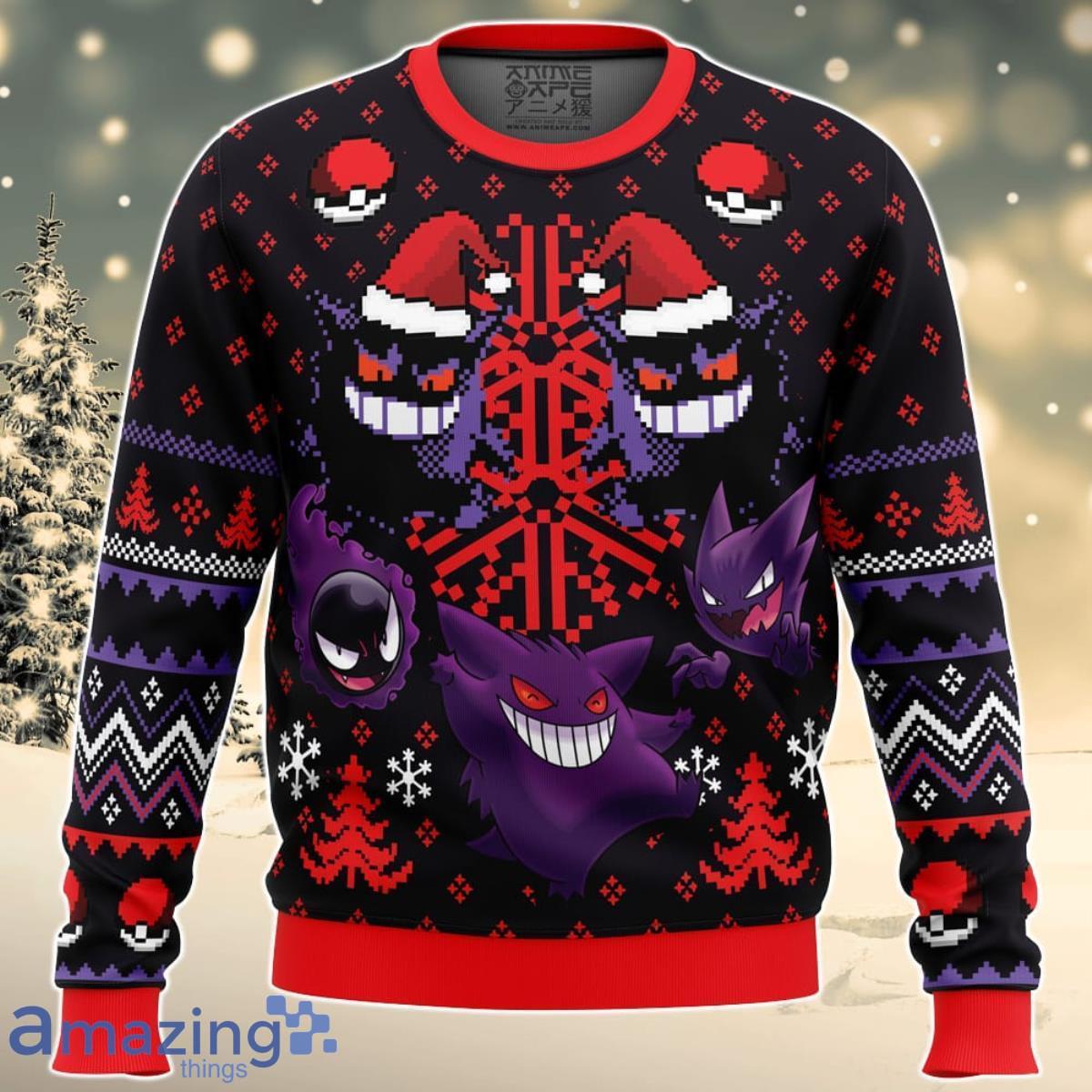 Ghosts Gengar Ghastly Pokemon Ugly Christmas Sweater For Men And Women Product Photo 1