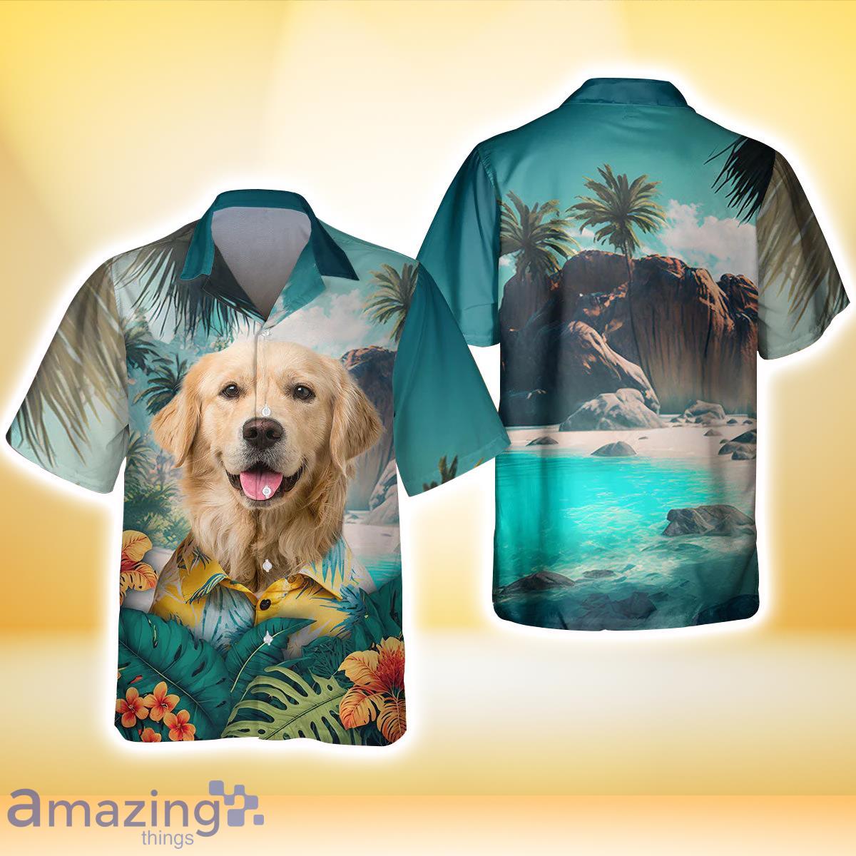 Golden Retriever All Print 3D Hawaiian Shirt Best Gift For Dog Lovers image Golden Retriever All Print 3D Hawaiian Shirt Best Gift For Dog Lovers Product Photo 3