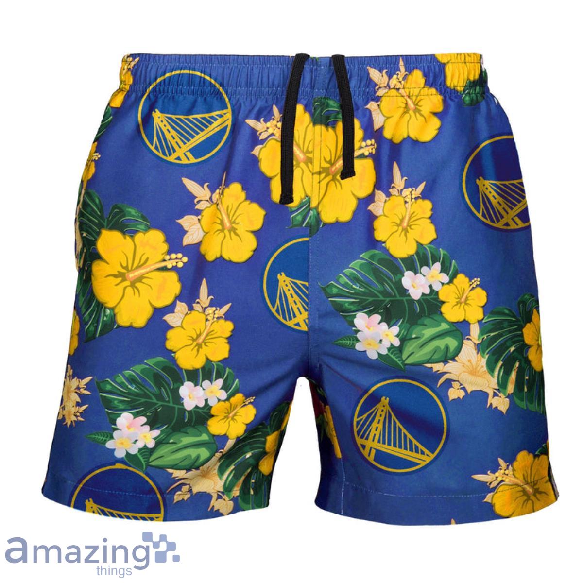 Golden State Warriors NBA Floral Hawaiian Shorts For Summer Beach Product Photo 1