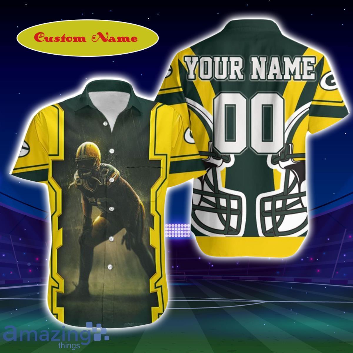 Green Bay Packers A. J. Hawk 50 Custom Name Hawaiian Shirt For Men
