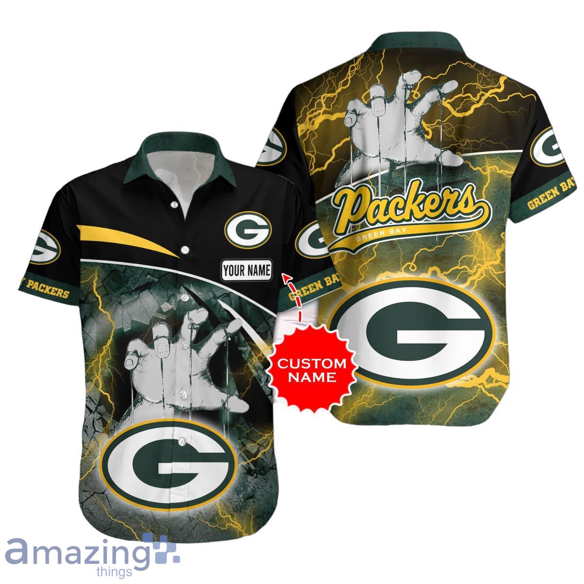 Green Bay Packers Custom Name NFL Hawaiian Shirt And Shorts Gift For Men  And Women Fans - Banantees