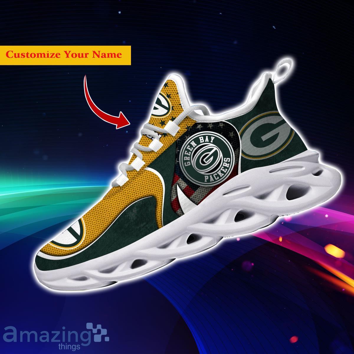 Green Bay Packers Custom Name NFL Max Soul Shoes Gift For Fans