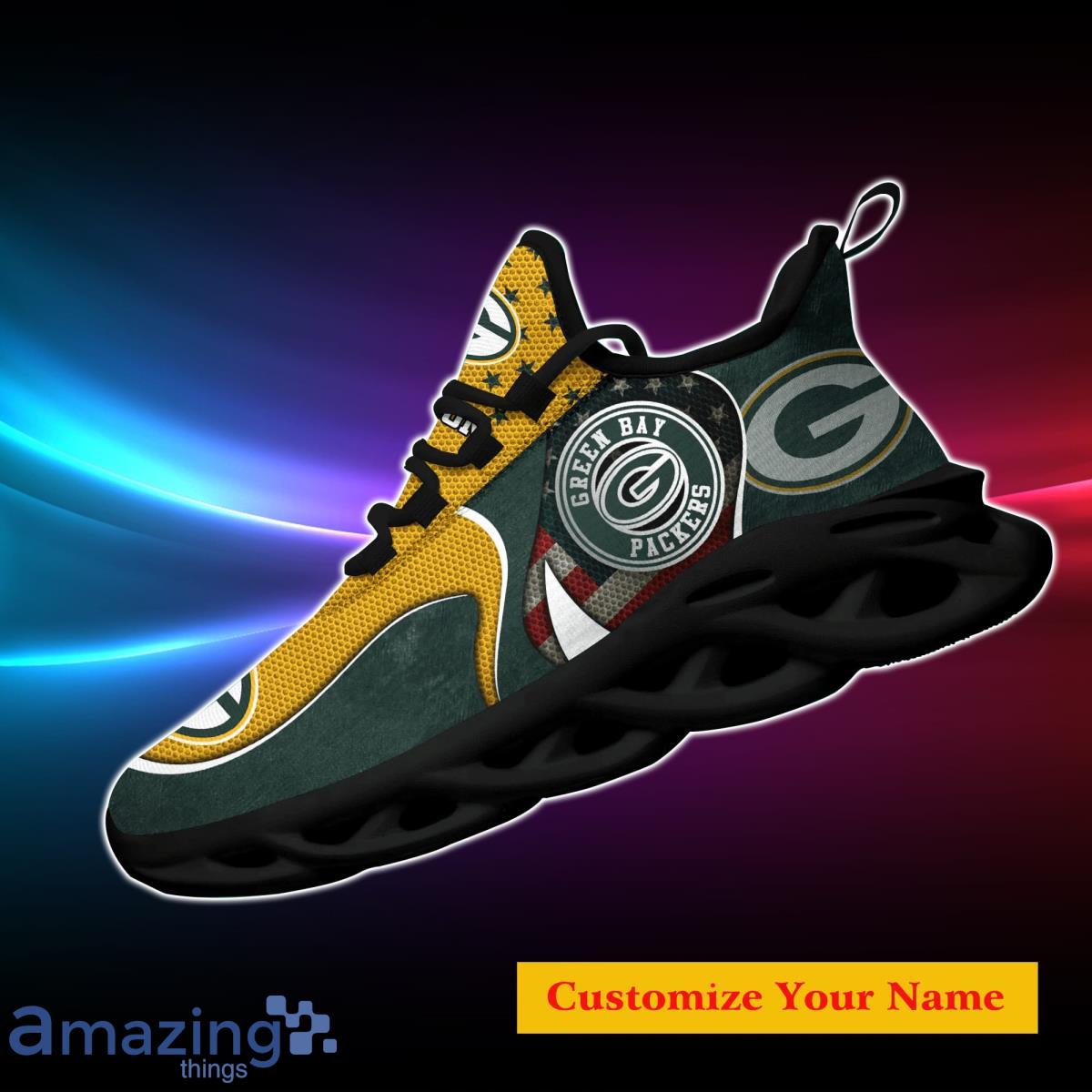 Green Bay Packers Personalized Name NFL Max Soul Shoes Men And Women For  Fans