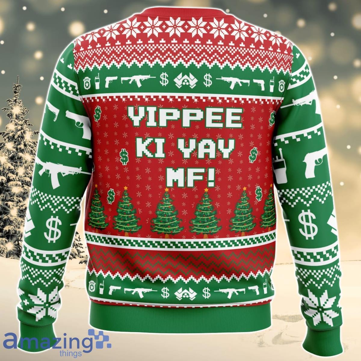 Hans Gruber Fall Nakatomi Plaza Die Hard Ugly Christmas Sweater For Men And Women image Hans Gruber Fall Nakatomi Plaza Die Hard Ugly Christmas Sweater For Men And Women Product Photo 2